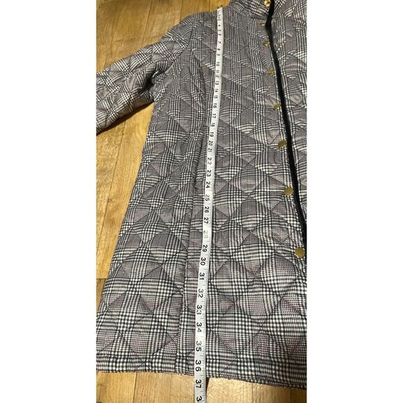 Liz Claiborne Quilted Houndstooth Coat Black Red XL Diamond Jacket - Picture 11 of 14